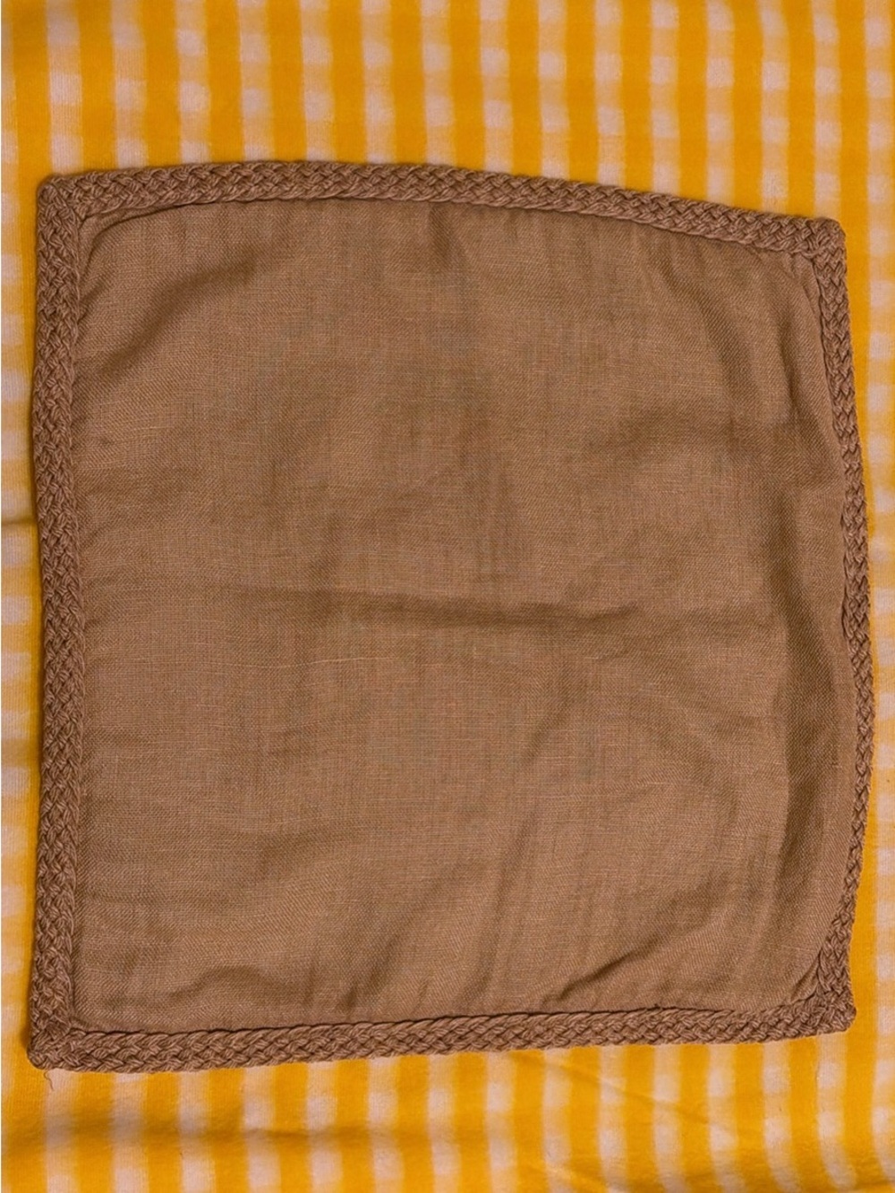 Pottery Barn Pillow Cover 💯 Percent Linen with Jute Braid 20” by 20”